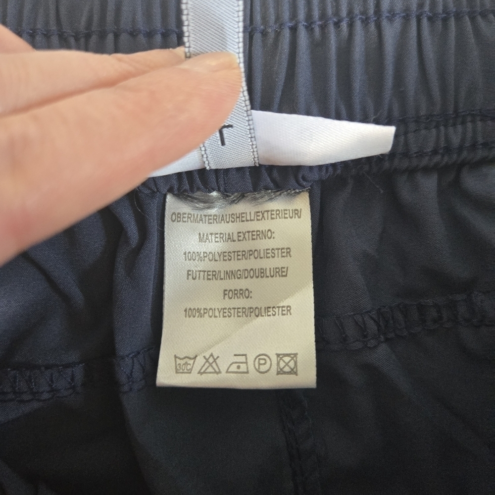 Icarus navy blue lightweight drawstring athletic shorts zip pockets sz L - Picture 6 of 8